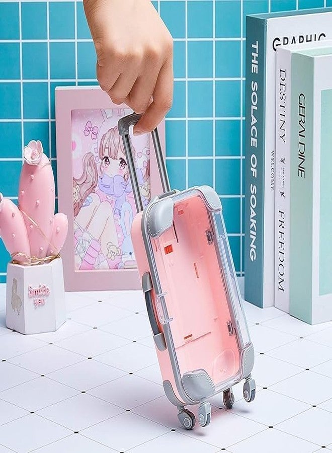 FIRAWER Compact Traveling Plastic Makeup Suitcase | Mini Luggage Empty Lash Containers for Women Girls | Cosmetic and Jewelry Organizer transparent Look Suitcase Type case | Eyelash Storage Case - Image 3