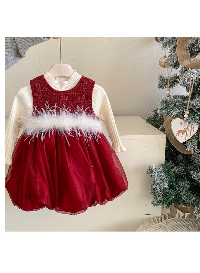 Teenager Girl Tweed Fashion Dress Casual Princess Designed Children Birthday Party Clothes Kids  Christmas Wedding Outfit - Image 3