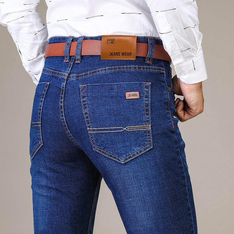 A generation of special explosions spring and summer straight mens waist elastic loose boys long pants youth popular 6329#Blue