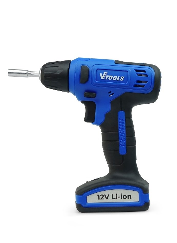 VTOOLS - 12V Cordless Drill Driver, Up to 850RPM, Build-in Lithium-Ion Batteries 1.5 mAh, Powerful 16NM Torque, 10mm Chuck for Efficient Drilling & Fastening, 2 Years Warranty - Image 1