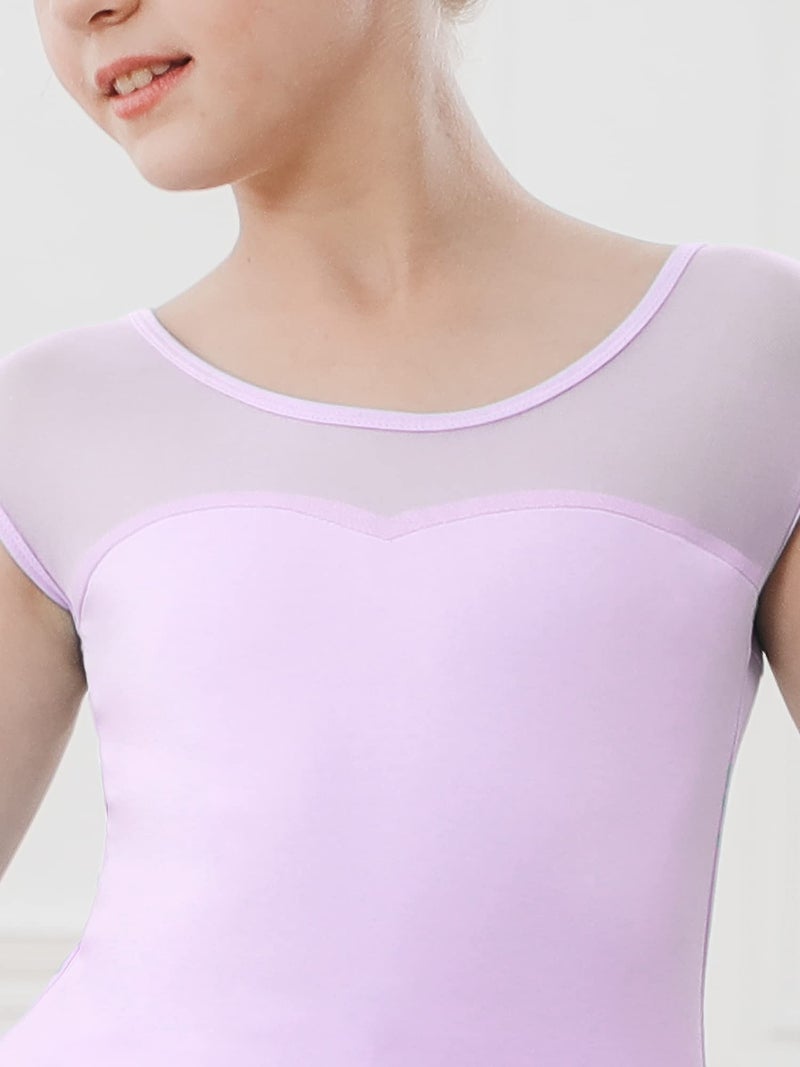 Stelle Ballet Leotards for Girls Toddler Leotard with Tutu Skirt Dance Tutu Dress (Purple,6-7 Years) - Image 4