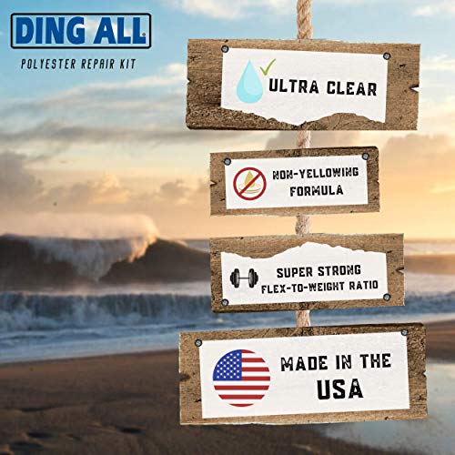 Ding All 2 Oz Polyester Repair Kit for Small to Medium Sized Polyester Surfboards Repairs - Image 3