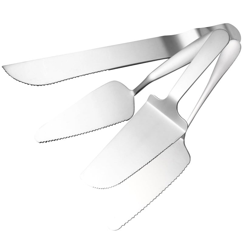 4Pcs Stainless Steel Cake Server Set with Paddle and Pizza Shovel for Baking Dessert - Image 2