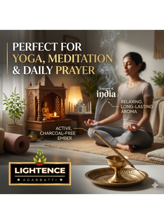Lightence Luxury Natural Floral Home Fragrance Incense Sticks – 100% Charcoal Free, 45–60 Min Long Lasting Burn, Premium Meditation & Prayer Bakhoor Alternative, Made in India, 100 gm - Image 4