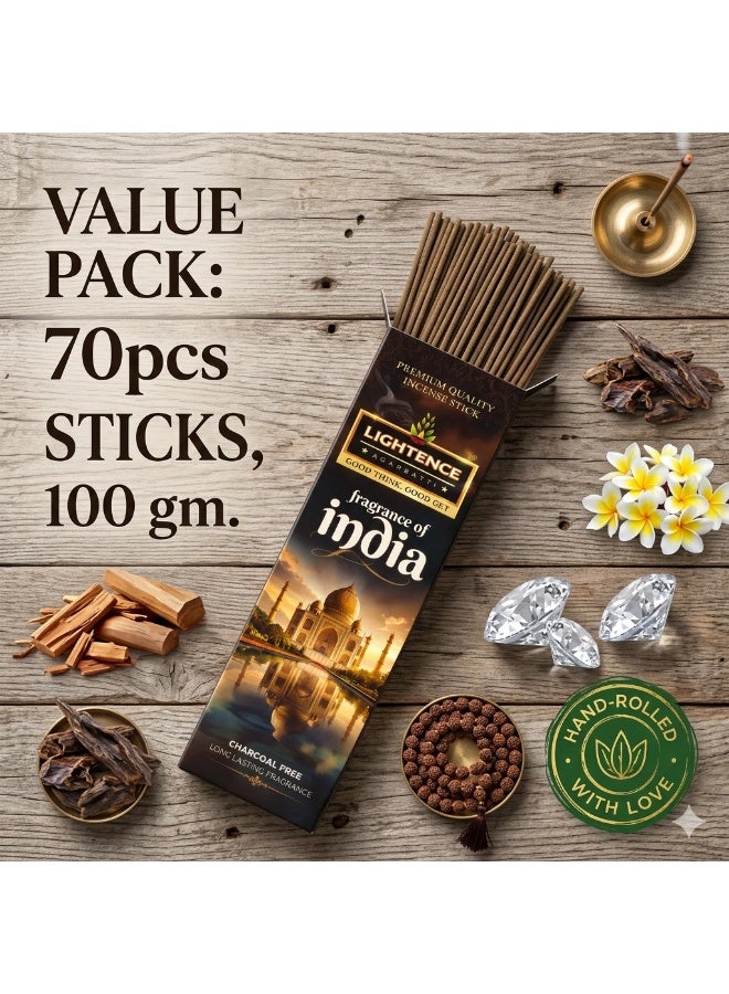 Lightence Luxury Natural Floral Home Fragrance Incense Sticks – 100% Charcoal Free, 45–60 Min Long Lasting Burn, Premium Meditation & Prayer Bakhoor Alternative, Made in India, 100 gm - Image 2