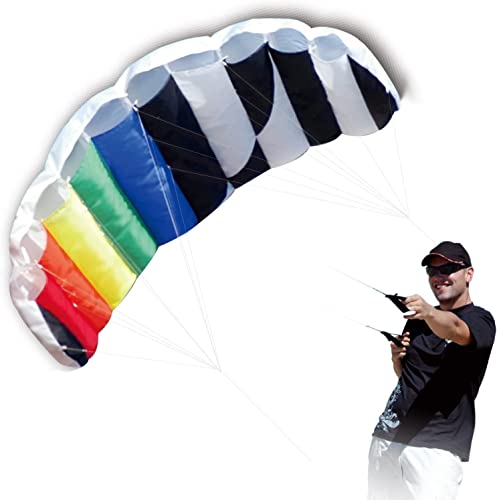 Hengda Kite 14 M Intro Foil design Rainbow Kites Soft Stunt Sport Parafoil Kite 55inch with Flying Tool Set by Hengda kite - Image 1