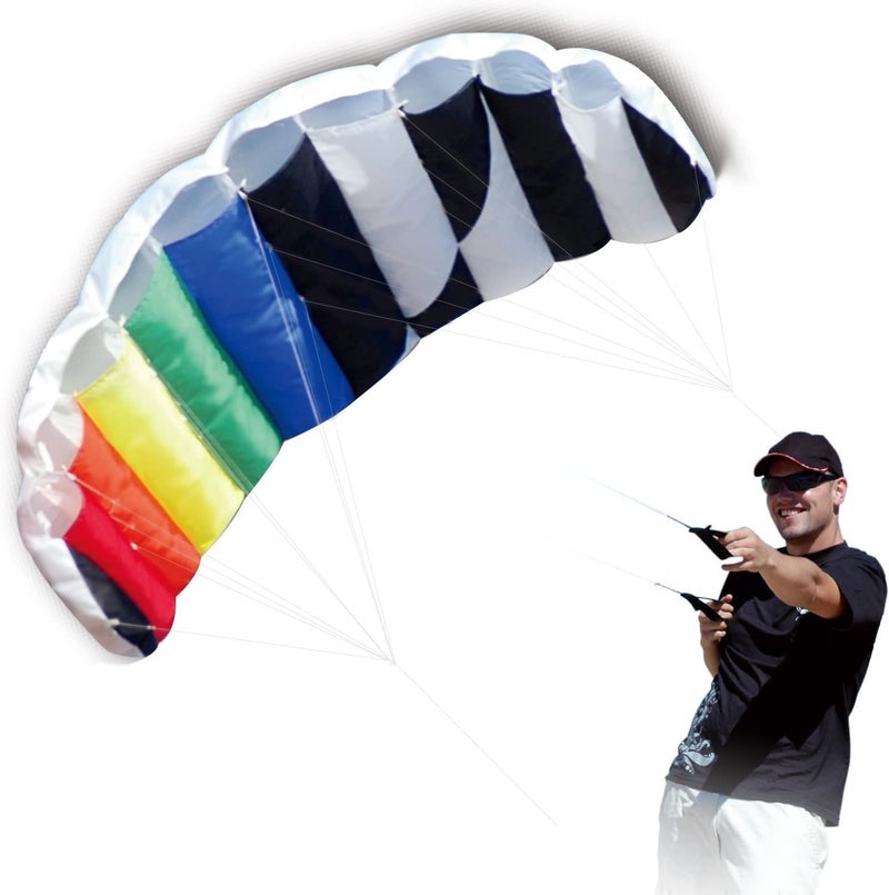 Hengda Kite 14 M Intro Foil design Rainbow Kites Soft Stunt Sport Parafoil Kite 55inch with Flying Tool Set by Hengda kite - Image 2