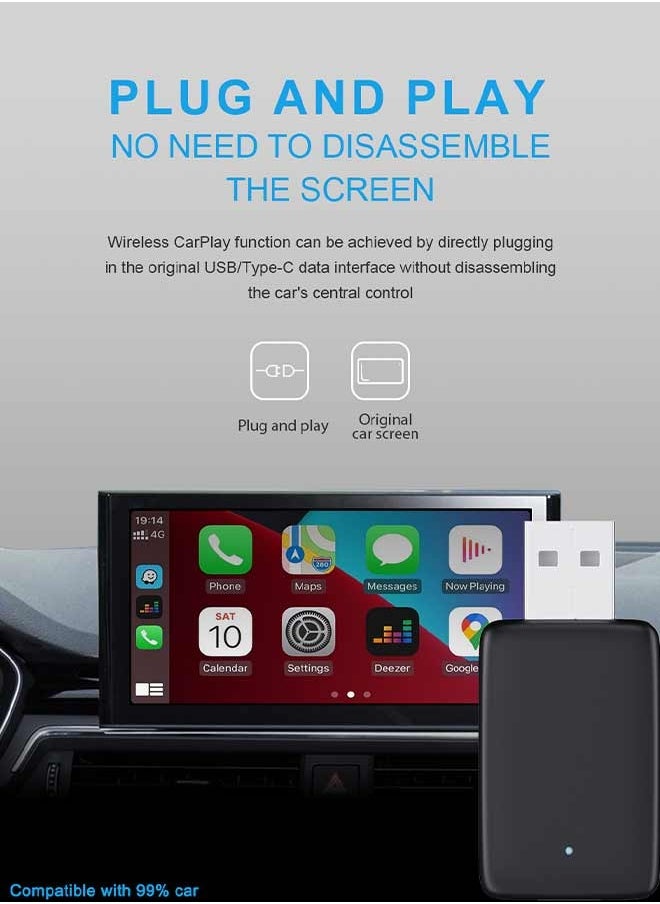 ديقيساند محول لاسلكي لكاربلاي أندرويد أوتو 2 في 1 صندوق صغير ذكي WIFI BT Auto Connect لتويوتا فولفو بنز MG كيا مازدا فورد  - Image 3