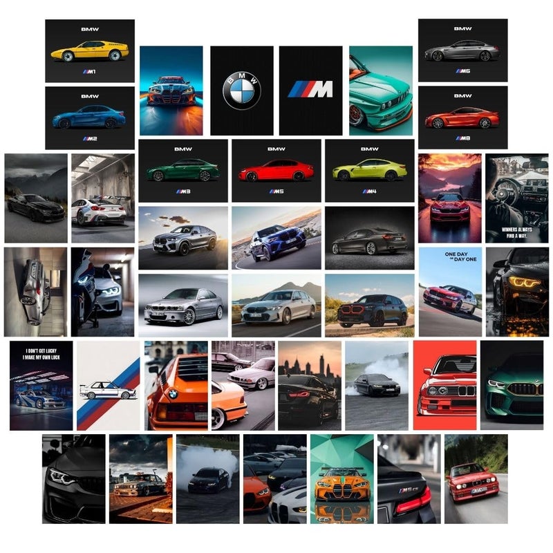 auraposter Paper BMW Car Posters (Set Of 40) Car Posters BMW M2, M3, M4, M5, M6 & M8 | (15 x10 cm) Sportscar Unframed Matt Laminated Poster - Image 2
