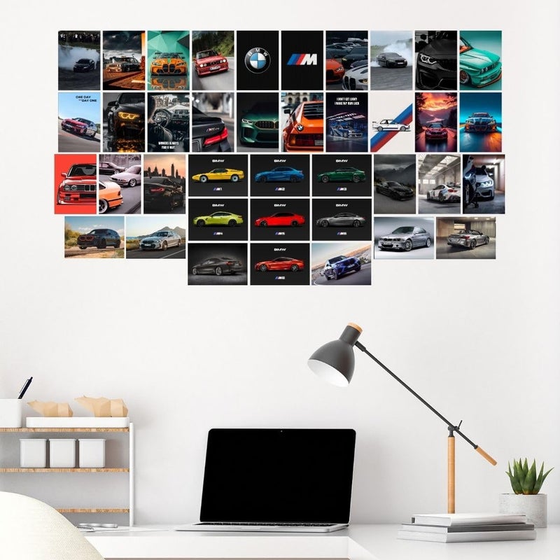 auraposter Paper BMW Car Posters (Set Of 40) Car Posters BMW M2, M3, M4, M5, M6 & M8 | (15 x10 cm) Sportscar Unframed Matt Laminated Poster - Image 1