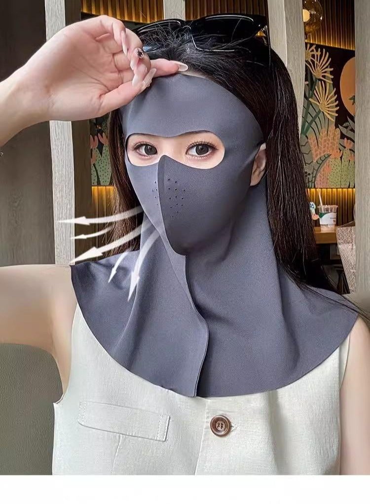 Goolsky Summer Full Face Sun Protection Veil Mask for Women – UV Block Neck Cover Shawl Style Breathable Sunshield  - Image 2