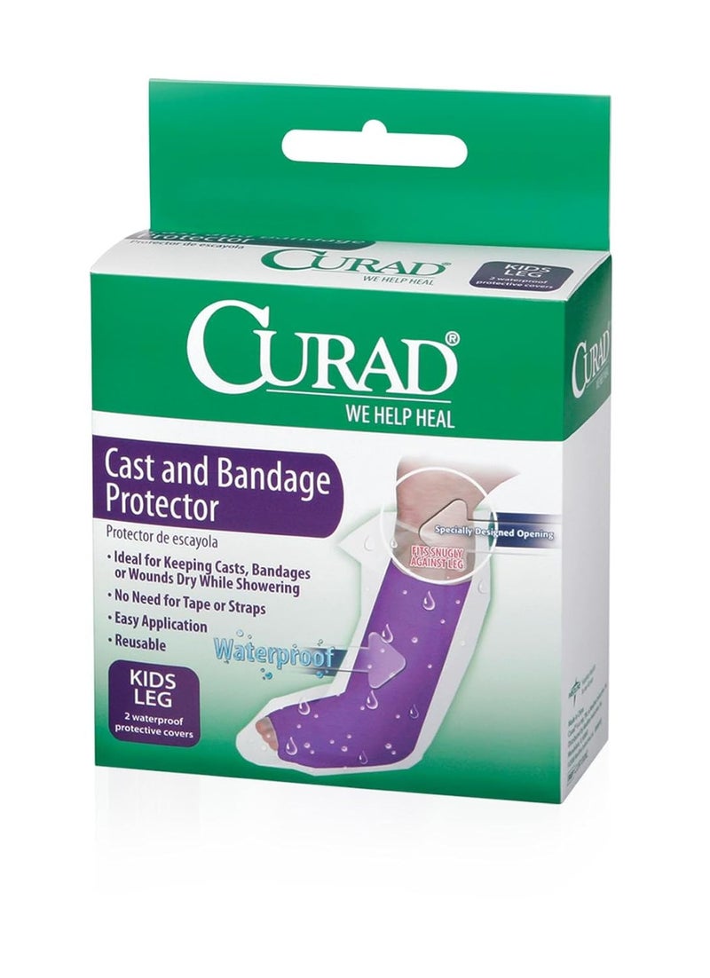 CURAD Kids Leg Cast and Bandage Protector, Purple