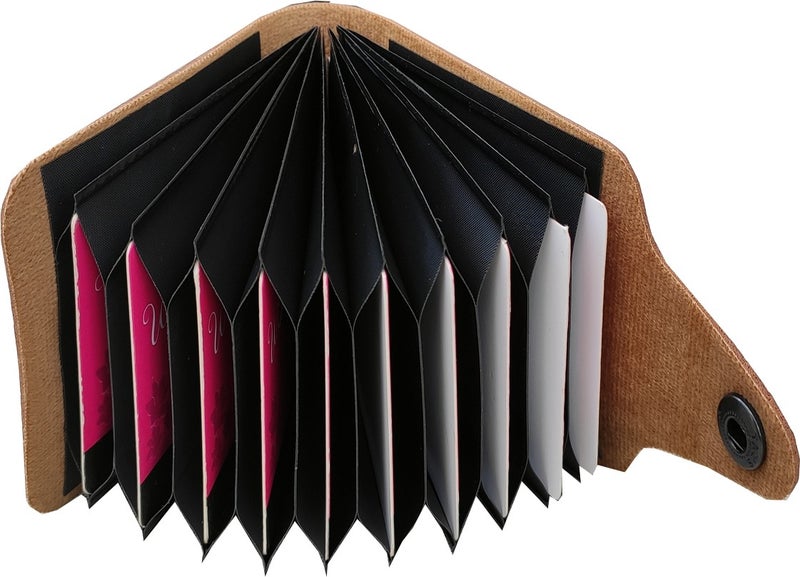 Kemer Dünyası Unisex 10 Compartment New Small Mold Accordion Leather Credit Card Holder Wallet  - Image 1
