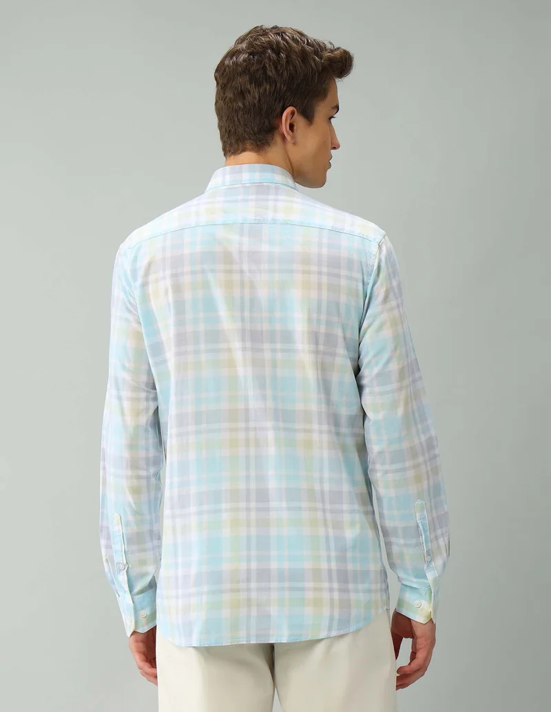 Arrow Light Green Air Soft Tartan Checked Regular Shirt for Men | Best Price UAE