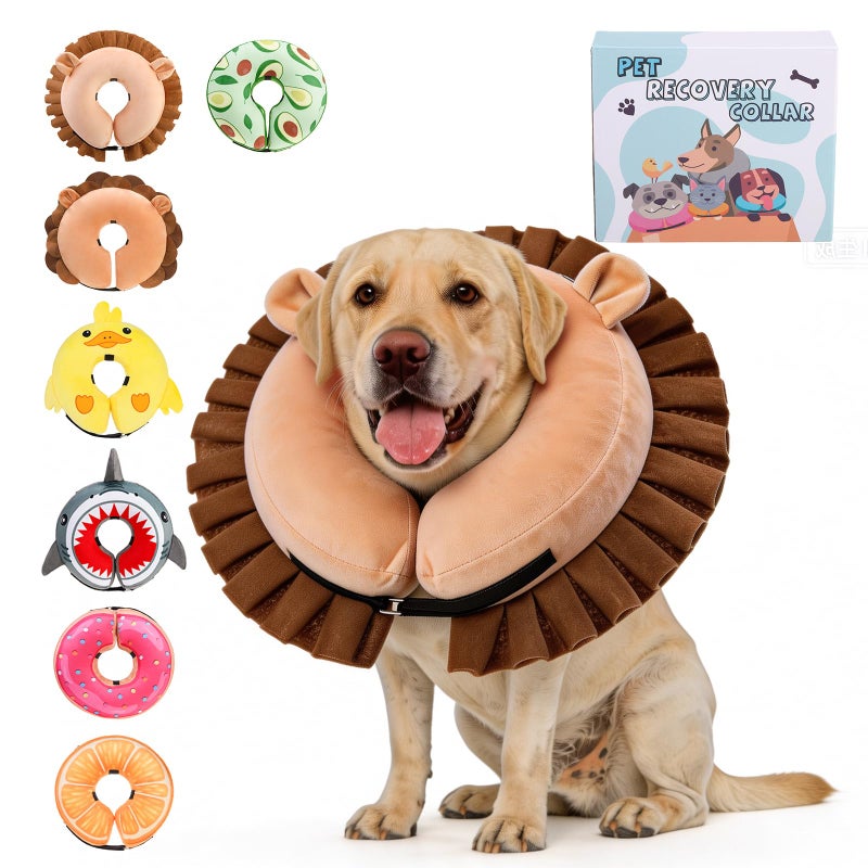 KOOLTAIL Inflatable Dog Cone Collar Soft Donut E Collar for Dogs After Surgery to Stop Licking Enhanced Alternative Blow Up Pet Neck Pillow Recovery Adjustable Cone for Dog Cat Lion XL - Image 2