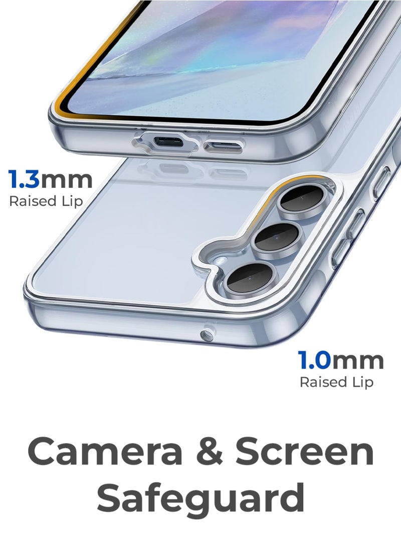 glassology Case for Samsung Galaxy A55 5G, Non-Yellowing Shockproof Bumper Protective Phone Cover, Anti-Scratch Hard PC Back (Clear) - Image 4