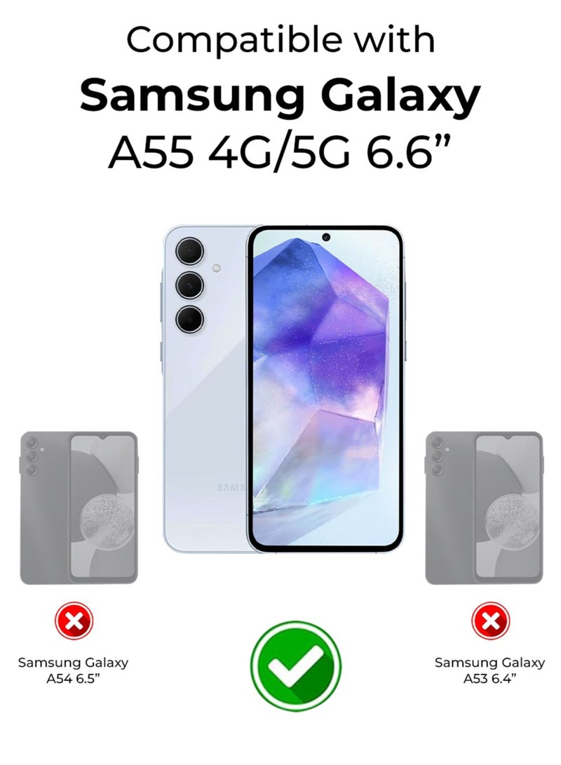 glassology Case for Samsung Galaxy A55 5G, Non-Yellowing Shockproof Bumper Protective Phone Cover, Anti-Scratch Hard PC Back (Clear) - Image 5