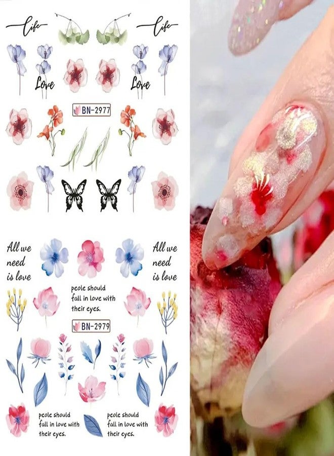 JALIYA 3D Water Transfer Nail Stickers - Lilies Camellia Flower Art for Spring Summer - Floral Nail Decals for Nail Art Supplies and Decor - Stickers for Women - Image 5