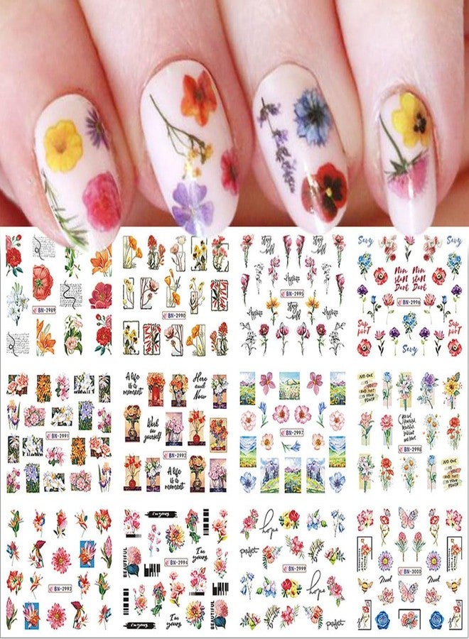 JALIYA 3D Water Transfer Nail Stickers - Lilies Camellia Flower Art for Spring Summer - Floral Nail Decals for Nail Art Supplies and Decor - Stickers for Women - Image 3