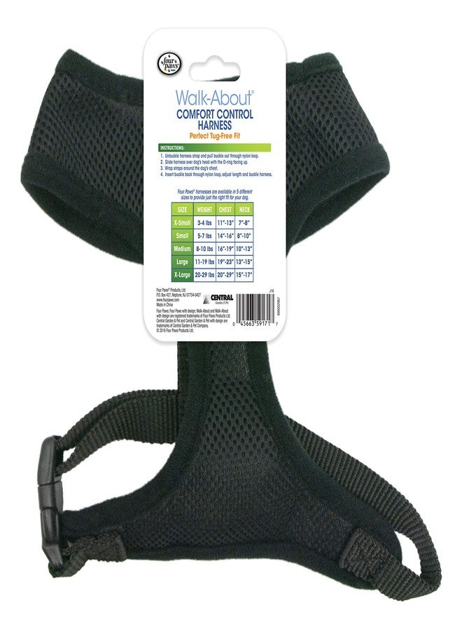 Four Paws Walk-About Comfort Control No-Pull Harness for Dogs, Adjustable Soft Padded Breathable Air Mesh Dog Vest for Walking, Black, Large - Image 5