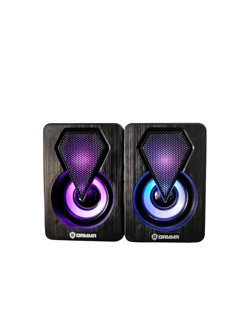 جاما - GAMMA GT-309 سماعة الألعاب RGB USB للكمبيوتر الشخصي مع الأضواء المتغيره - Image 1