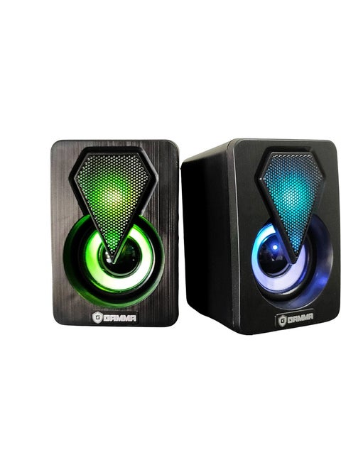 GAMMA GT-309 سماعة الألعاب RGB USB للكمبيوتر الشخصي مع الأضواء المتغيره