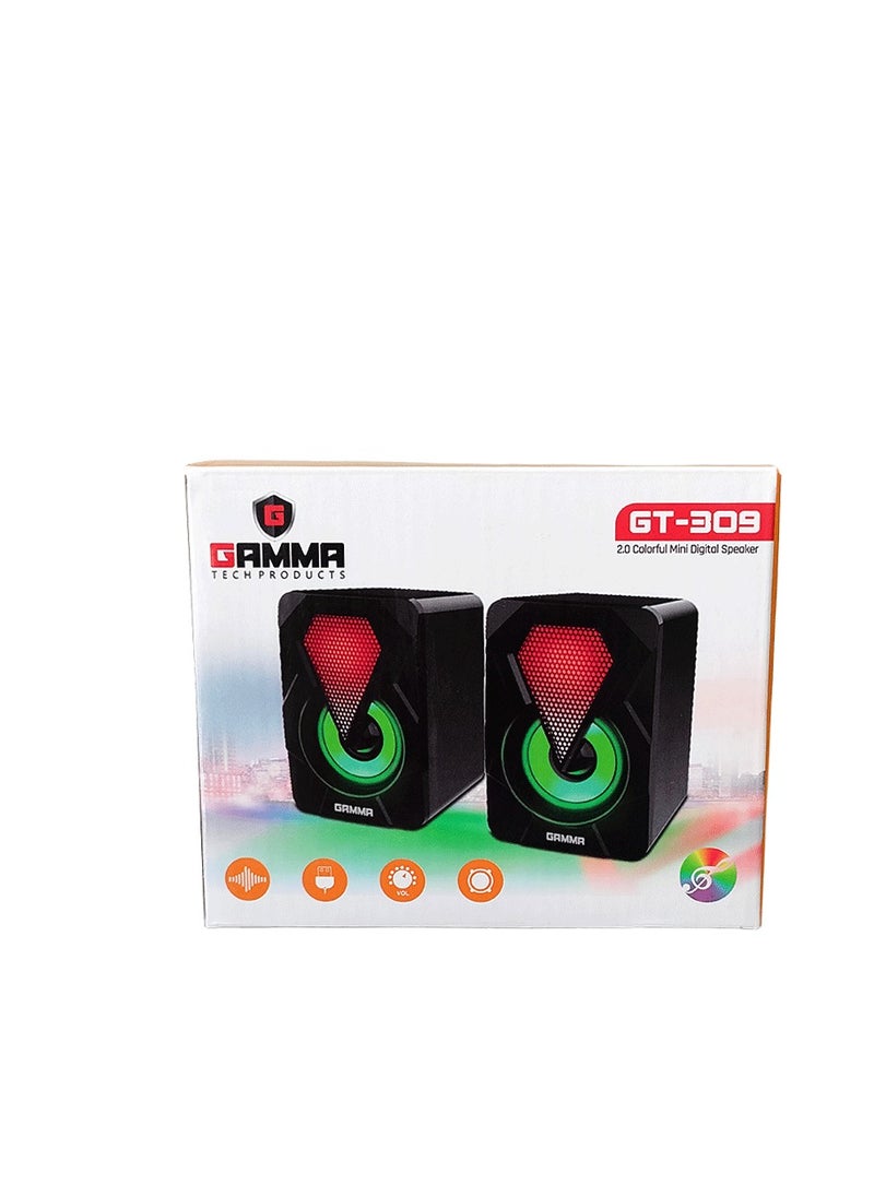 جاما - GAMMA GT-309 سماعة الألعاب RGB USB للكمبيوتر الشخصي مع الأضواء المتغيره - Image 1