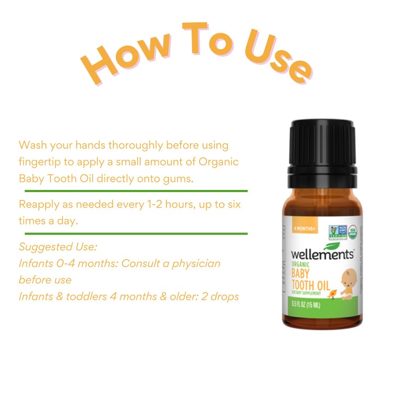 Wellements Organic Baby Tooth Oil | Soothing Massage Oil for Tiny Gums, Helps Make Teething Happy, Made with Safe and Effective Certified Organic Ingredients | 0.5 Fl Oz. 4 Months + - Image 5