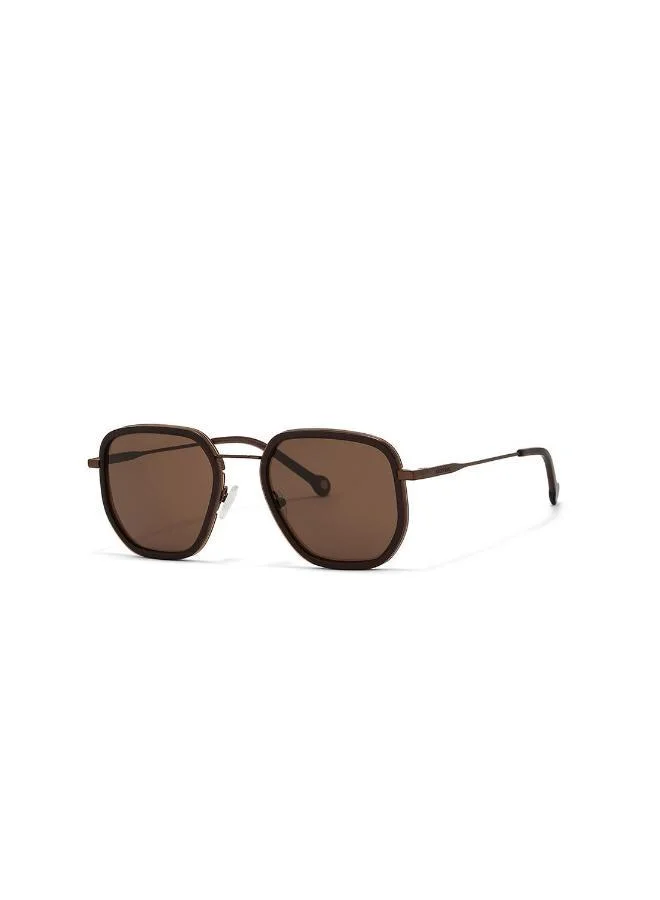 30Sundays Archaic,Men Sunglasses, Geometric Sunglasses, UV Protection: UV400 (Brown,Brown)