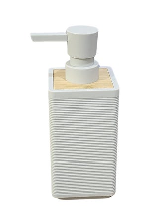 Woven Square Soap Dispenser with Bamboo Touch, 280ml, Perfect for Kitchen and Bathroom, Countertop Soap Dispenser 16cm-White - pzsku/Z98046160B034DC0648C7Z/45/_/1737453173/837f2b37-b0ec-427c-a28f-40b3d05d0da7