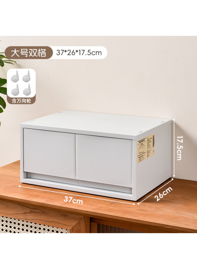 Quner Style Desktop Storage Box Cosmetic File Storage Household Sundries Storage Container Multi-layer Compartment Dustproof Drawer - Image 1