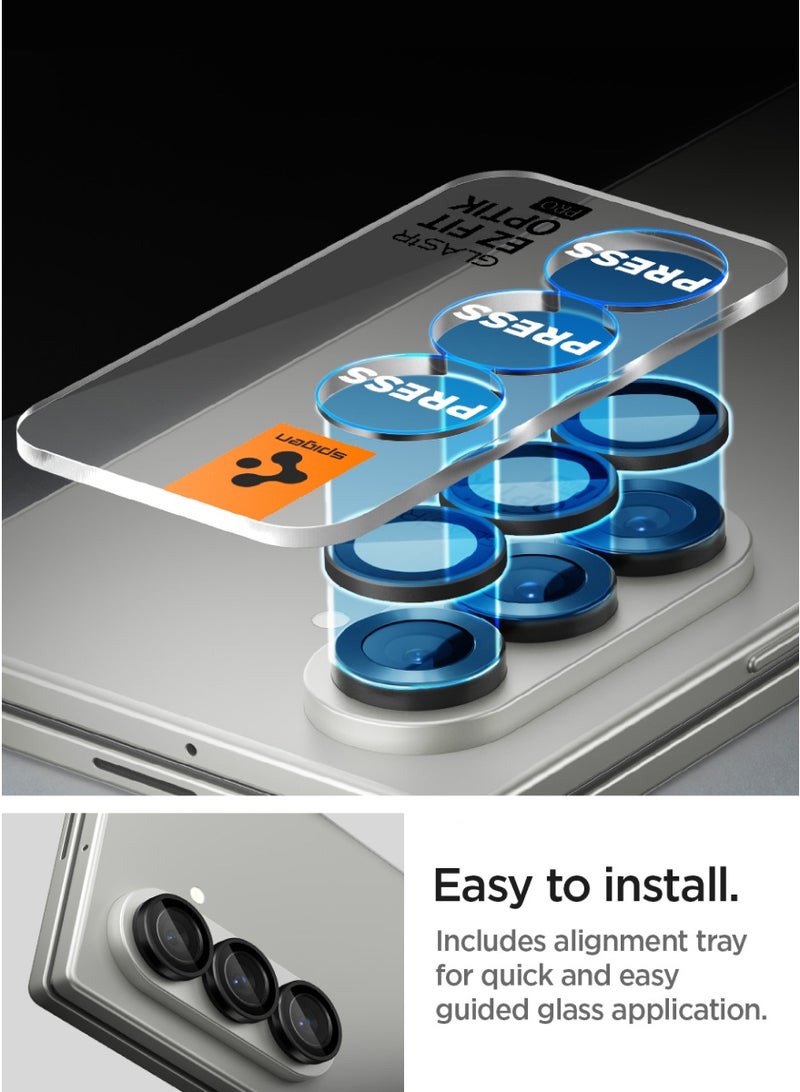 Spigen GLAStR EZ-Fit Optik PRO Samsung Galaxy Z Fold 7 Camera Lens Protector [2 PACK] - Black - Image 5