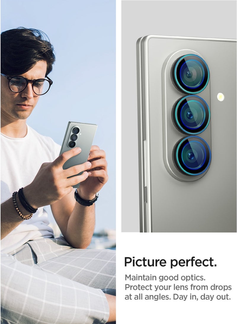 Spigen GLAStR EZ-Fit Optik PRO Samsung Galaxy Z Fold 7 Camera Lens Protector [2 PACK] - Black - Image 3