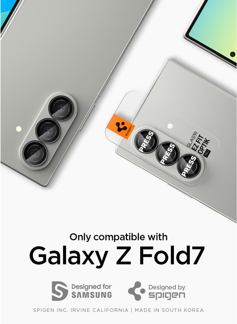 Spigen GLAStR EZ-Fit Optik PRO Samsung Galaxy Z Fold 7 Camera Lens Protector [2 PACK] - Black - Image 2