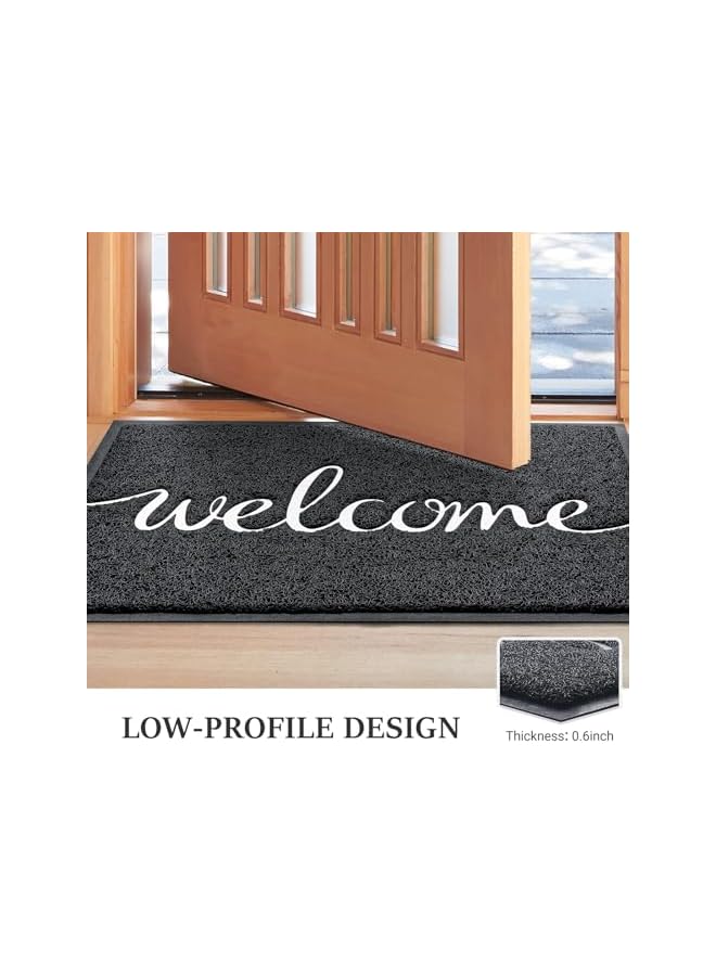 The Bros Door Mat, Welcome Mat Low Profile Floor Mat Front Doormat Non Slip Mats for Entryway, Patio, High Traffic Areas, 30"x17.5",Black (Welcome) - Image 4