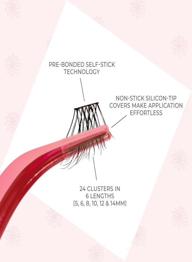 imPRESS | The Summer I Turned Pretty Long Lasting Self Adhesive Eyelashes, ‘Demi Bold’, 24 Medium Volume Press On Lash Clusters, 5mm-14mm, Non-Stick Applicator, Bonus Stickers, Reusable Case - Image 4