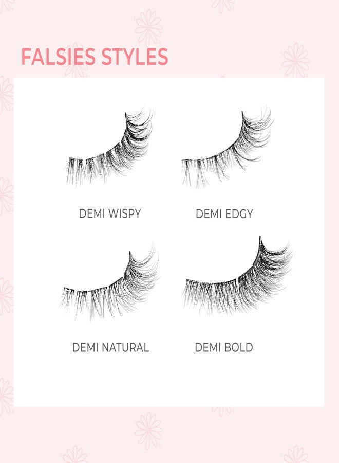 imPRESS | The Summer I Turned Pretty Long Lasting Self Adhesive Eyelashes, ‘Demi Bold’, 24 Medium Volume Press On Lash Clusters, 5mm-14mm, Non-Stick Applicator, Bonus Stickers, Reusable Case - Image 3