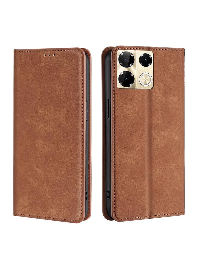 زبون جراب لهاتف Infinix Note 40 Pro 5G جراب هاتف جلدي مغناطيسي بملمس الجلد - Image 1