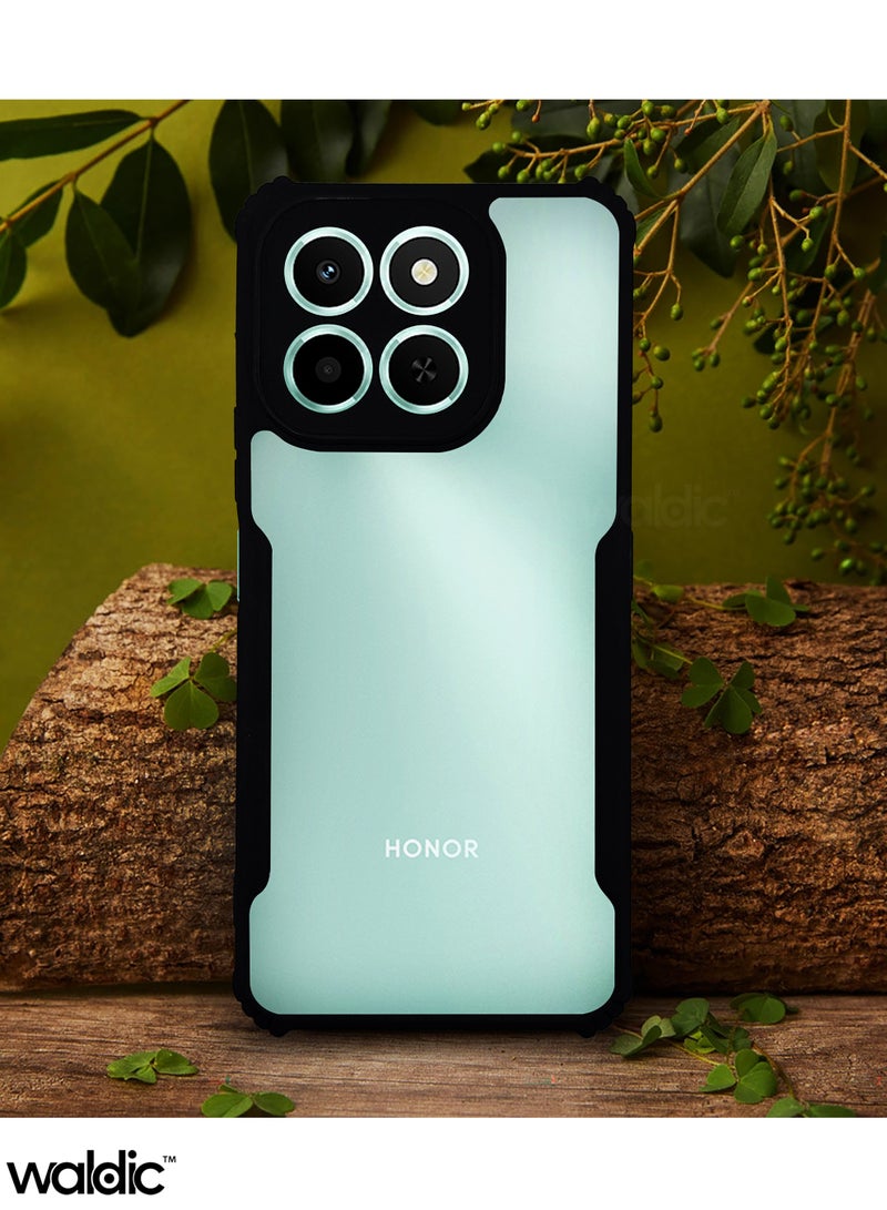 ولديك جراب فاخر لهاتف Honor X6C | غطاء سيليكون فاخر مصمم خصيصًا لهاتف Honor X6C | جراب خلفي رفيع واقٍ لحماية الكاميرا والسقوط لهاتف Honor X6C - شفاف/أسود - Image 5