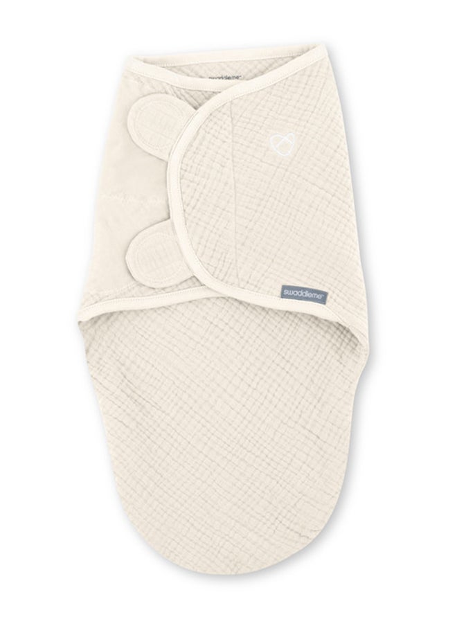 SwaddleMe - Summer Infant by Ingenuity Muslin Original Swaddle - Cream, 0 - 3 Months - Image 1