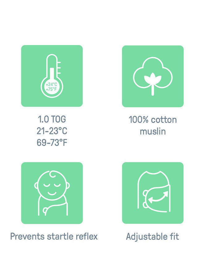 SwaddleMe - Summer Infant by Ingenuity Muslin Original Swaddle - Cream, 0 - 3 Months - Image 1