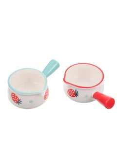Y&D Milk Pot Saucepan Soup Pan Small Ceramic Enamelware Casserole Porridge Saucepans Multi- function Coffee Pots Cooking 2 Pack (Assorted Color)  - Image 1