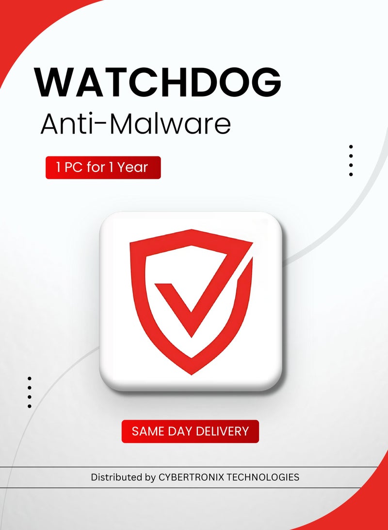 Watchdog Watchdog Anti-Malware | 1 PC for 1 Year | Digital License | SAME DAY DELIVERY