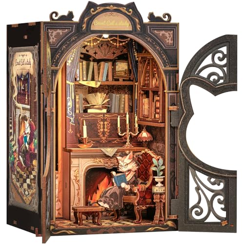 CUTEBEE Book Nook Kit DIY Miniature House Kit for Adults and Teens Dollhouse Booknook Tiny House Model Build Bookshelf Decor Gifts for Family Friends - Image 1