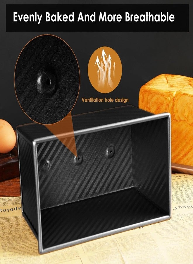 Spmarkt 2Pack Black Pullman Loaf Pan with Lid, Sandwich Bread Loaf Pan - Image 4