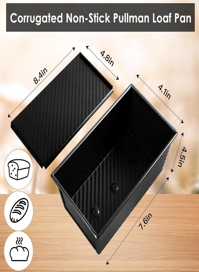 Spmarkt 2Pack Black Pullman Loaf Pan with Lid, Sandwich Bread Loaf Pan - Image 5