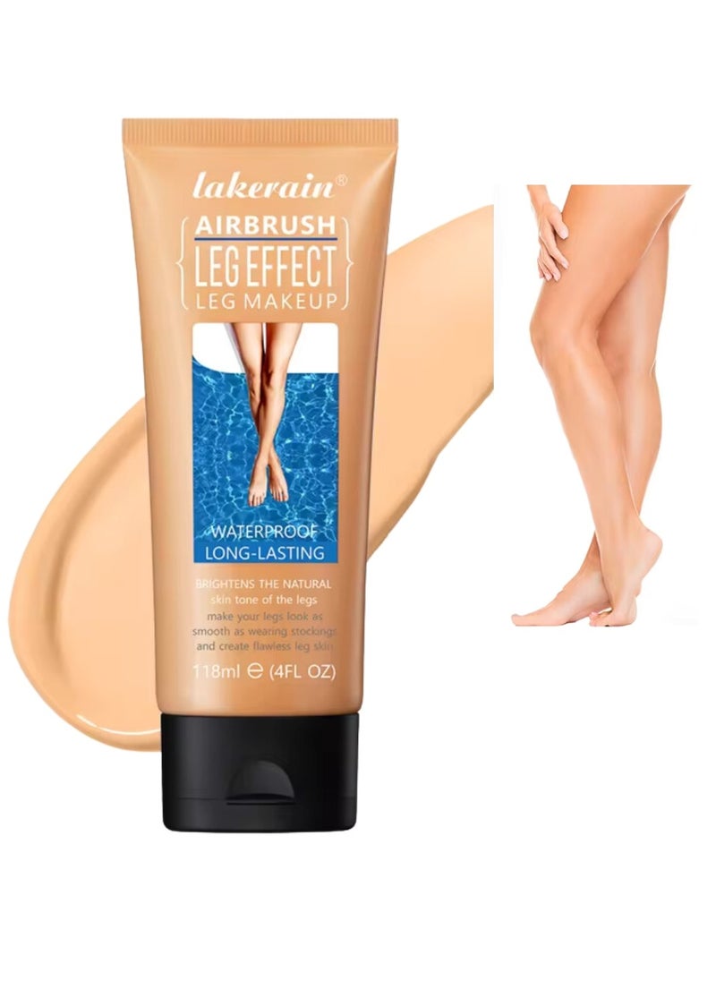lakerain - 118ml Airbrush Leg Effect Leg Makeup Moisturize Light Leg Makeup Lotion Waterproof No Transfer Long Lasting Leg Skin Makeup Cover Cover Leg Scar Varicose Veins and Tattoo Cover Up Makeup Cream Medium Glow 02 - Image 1