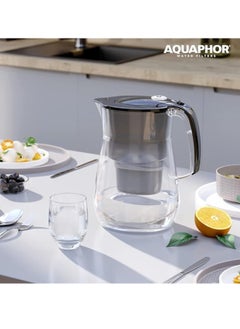 Aquaphor water filter jug Onyx Black incl. 1 MAXFOR+ filter I Water filter in glass optics for 4.2l I Carafe I Reduces lime & chlorine I Perfect for the family I Premium quality I Stylish container  - Image 2