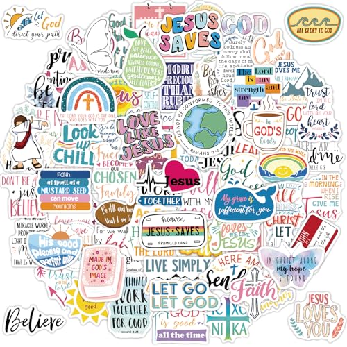 JOKOVIAN 101 Pcs Inspiring Jesus Christian Stickers for Water Bottles Laptops Waterproof Vinyl Religious Bible Verses Faith Sticker for Kids Teens Girls and Boys Women - Image 1