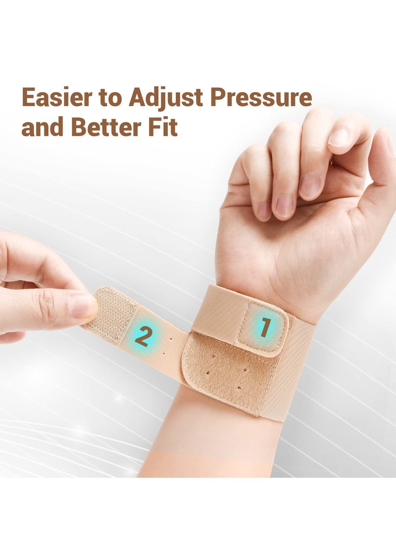 Excefore Wrist Brace for Carpal Tunnel,  Ultra Slim Wrist Compression Strap, Adjustable Wrist Brace for Daily Wear, Fitness Daily Carpal Wrist Pain Relief Injury Prevention, 2 Pack  - Image 3